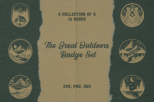 The Great Outdoors Badge Set, an Illustration by elliazidi.designs