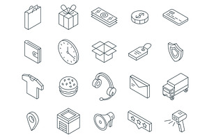 Isometric e-commerce icons. Delivery, a Finance Illustration by Valerie Bodnar