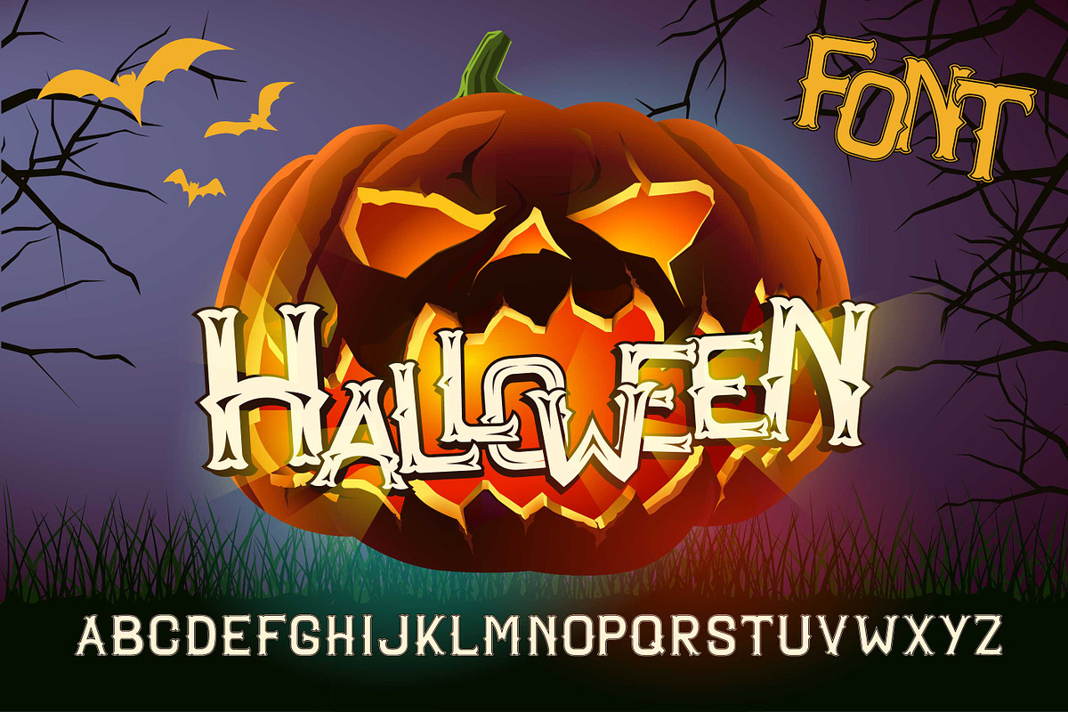 Halloween vector evil pumpkin