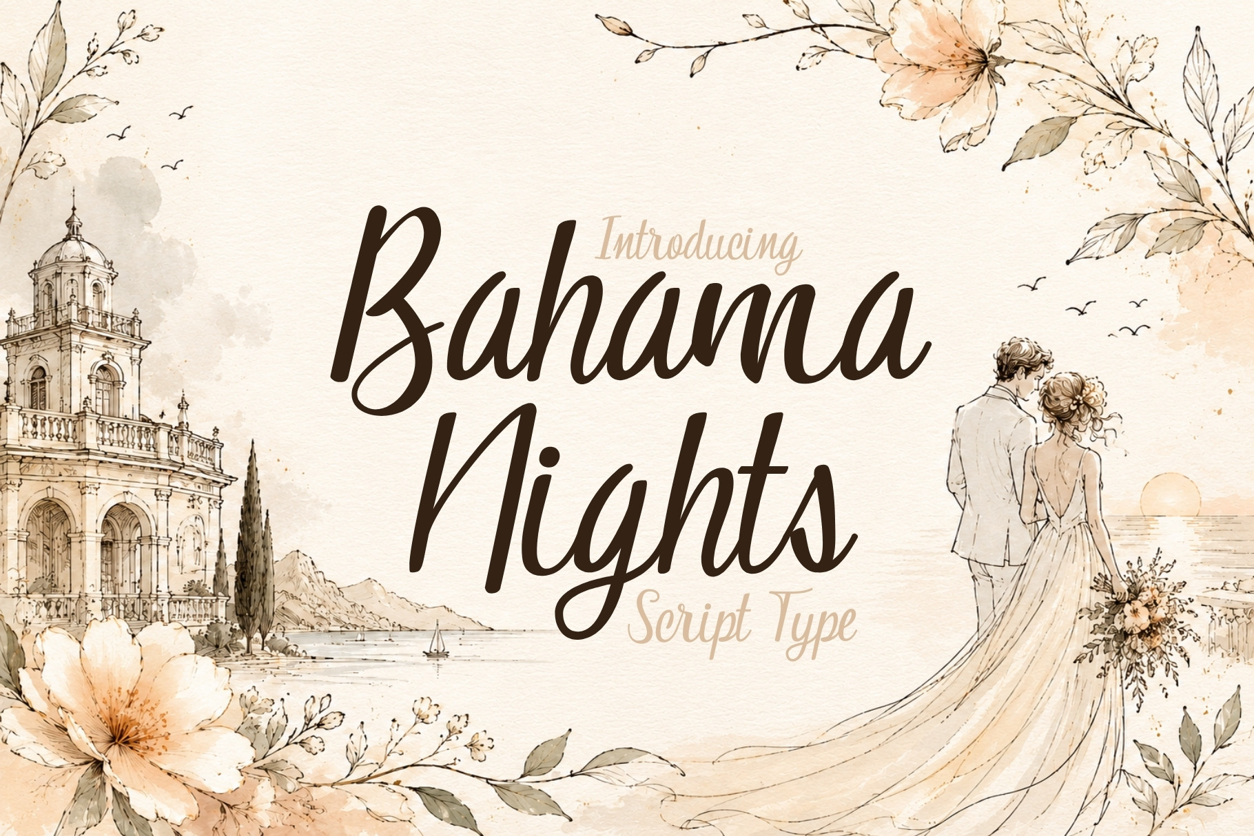 Bahama Nights Script, a Script Font by HipFonts
