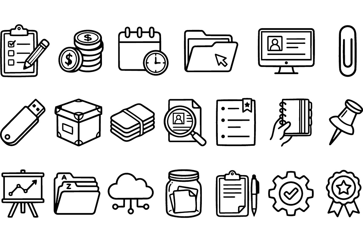 Business Office Icon Pack, an Illustration by designvectx (Photo 2 of 3)
