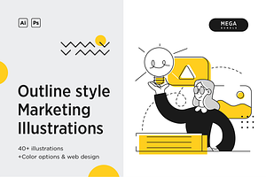 Business Marketing Illustrations set, a Work Illustration by StonePic