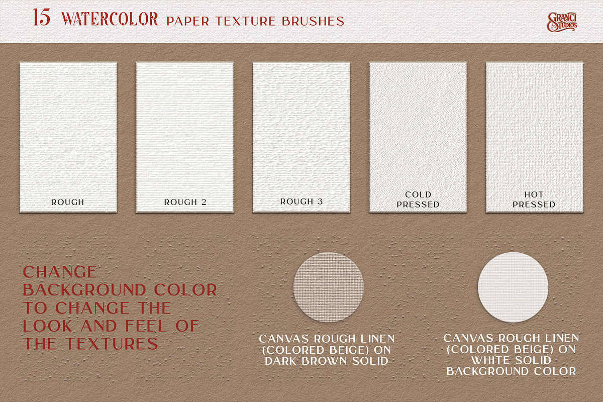 Photoshop Paper Texture Brushes, a Brush Add-On by GRANCI STUDIOS (Photo 4 of 8)