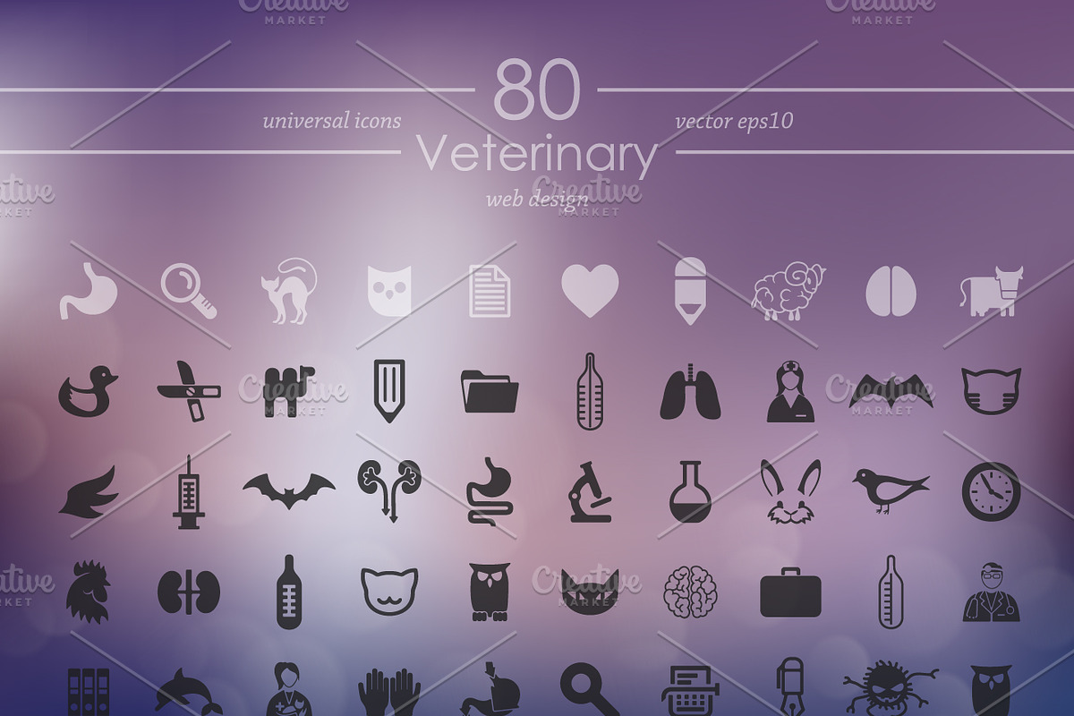 80 VETERINARY icons, a Templates & Theme by Palau (Photo 2 of 4)