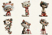 Christmas Cute Cats Clipart, an Illustration by DreamCafeArt (Thumbnail 2 of 8)