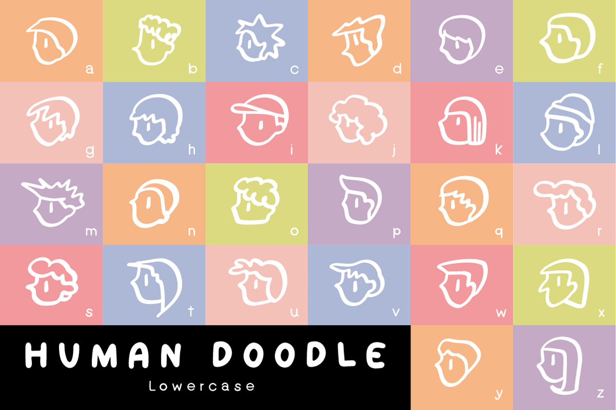 Human Doodle - Dingbat Font, a Symbol Font by Kanink Studio (Photo 3 of 10)