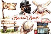 Baseball Bundle PNG, an Illustration by Libby Wishes (Thumbnail 1 of 5)