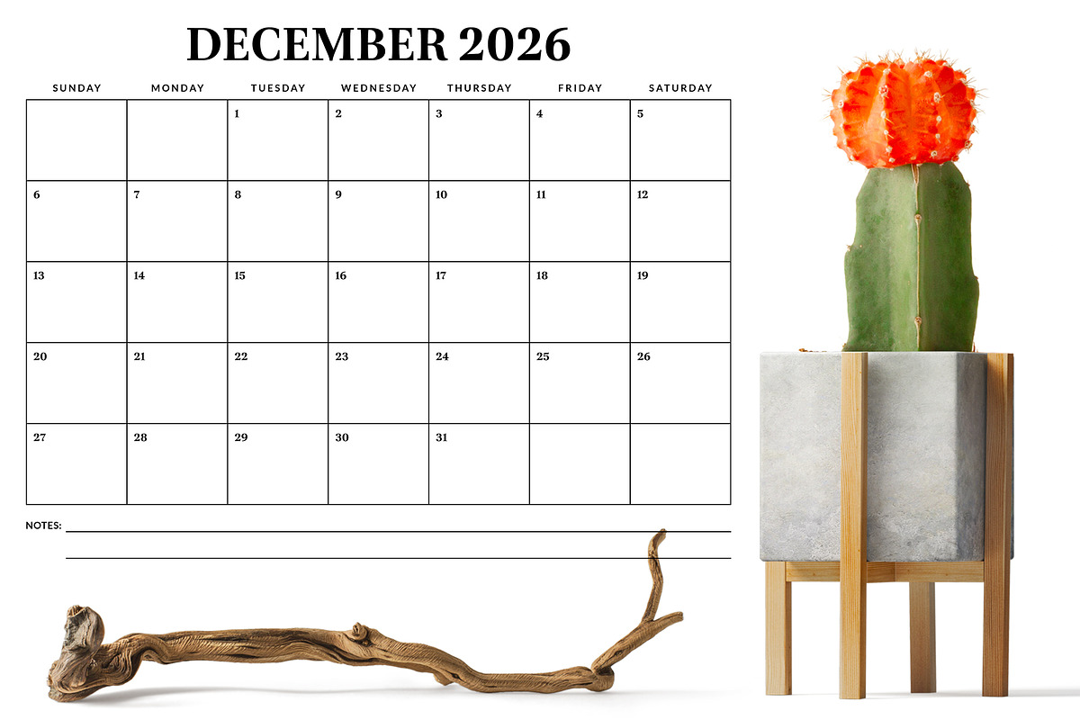 2026 8.5 x 11 Inch Calendar Template, a Stationery Template by Running With Foxes (Photo 5 of 5)
