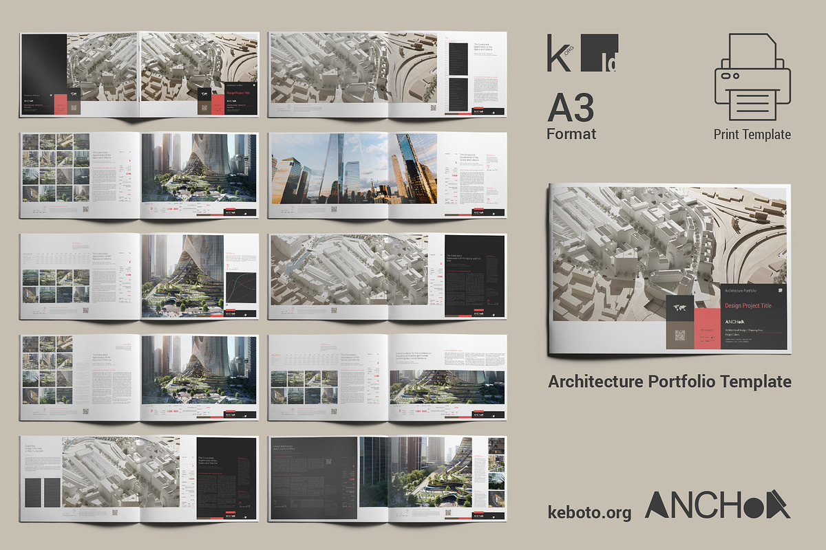 ANCHoR Architecture Portfolio, a Print Template by Keboto