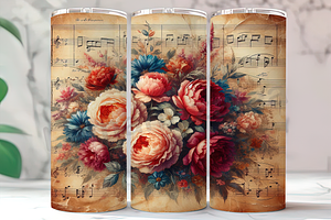 Floral Music Tumbler, a Background Photo by LamanAzalea