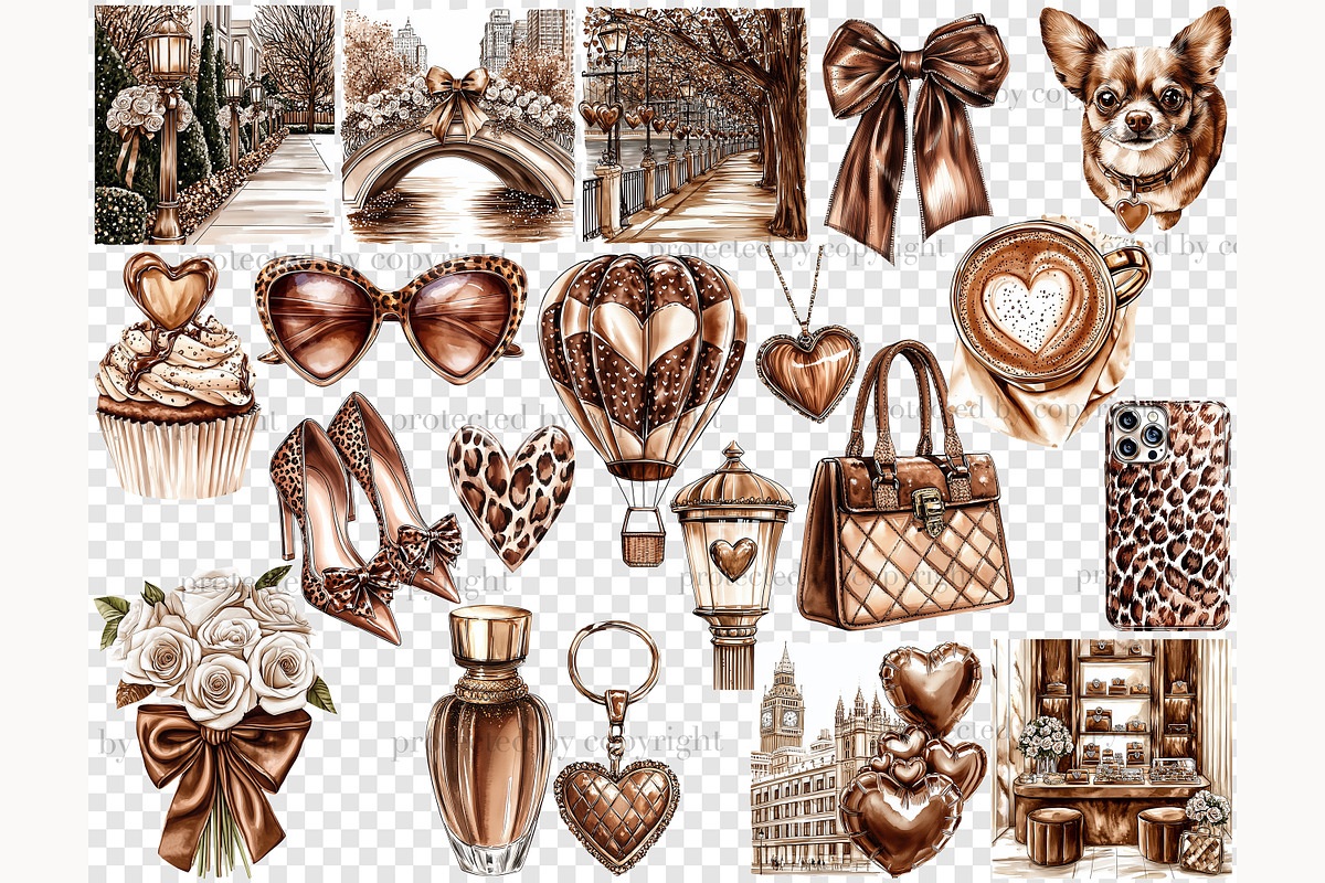 Mocha Valentine's Day Clipart, a Person Illustration by GlamArtZhanna (Photo 7 of 8)
