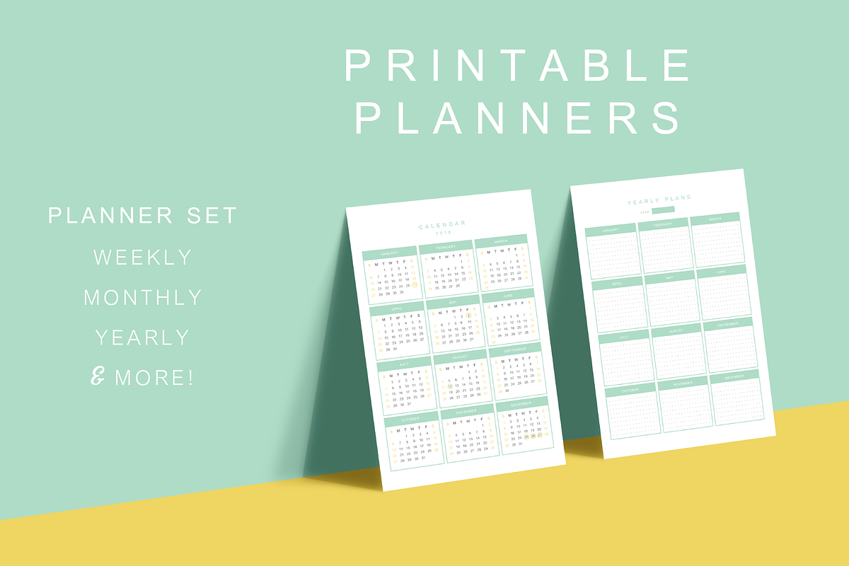 Printable Planners BUNDLE 2020, a Stationery Template by Suphansa (Photo 2 of 17)