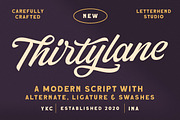 Thirtylane - Modern Script, a Script Font by Letterhend Studio (Thumbnail 1 of 9)
