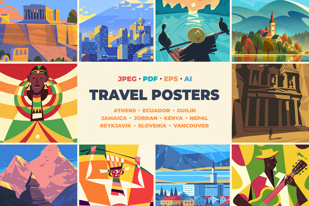 Travel posters. Part 7., an Illustration by Red Monkey (Photo 1 of 14)