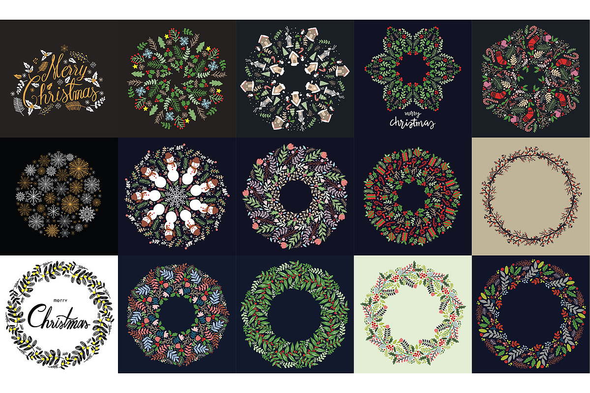60 Christmas Wreath Vector, an Invitation Template by Noree (Photo 1 of 4)