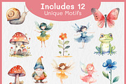 Cute Fairy Party Watercolor Clipart, a Decorative Illustration by Digital Dreamscaping (Thumbnail 3 of 4)