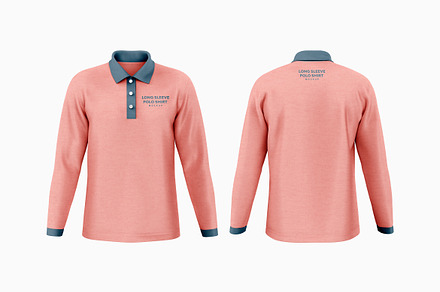 Long Sleeve Polo Shirt Mockup, a Shirt Mockup by UnicDesign