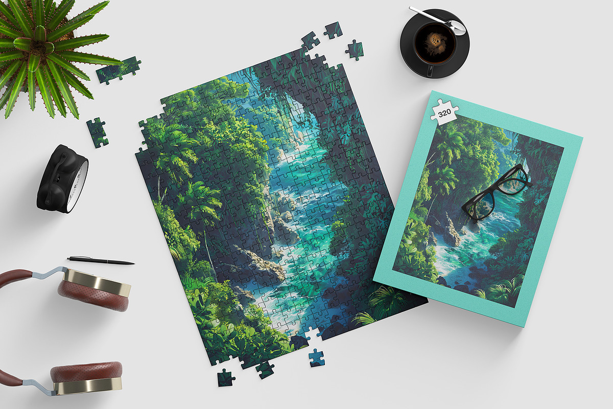Dye sublimation Puzzle Mockup 16x20, a Household Mockup by GraphicVil (Photo 9 of 9)