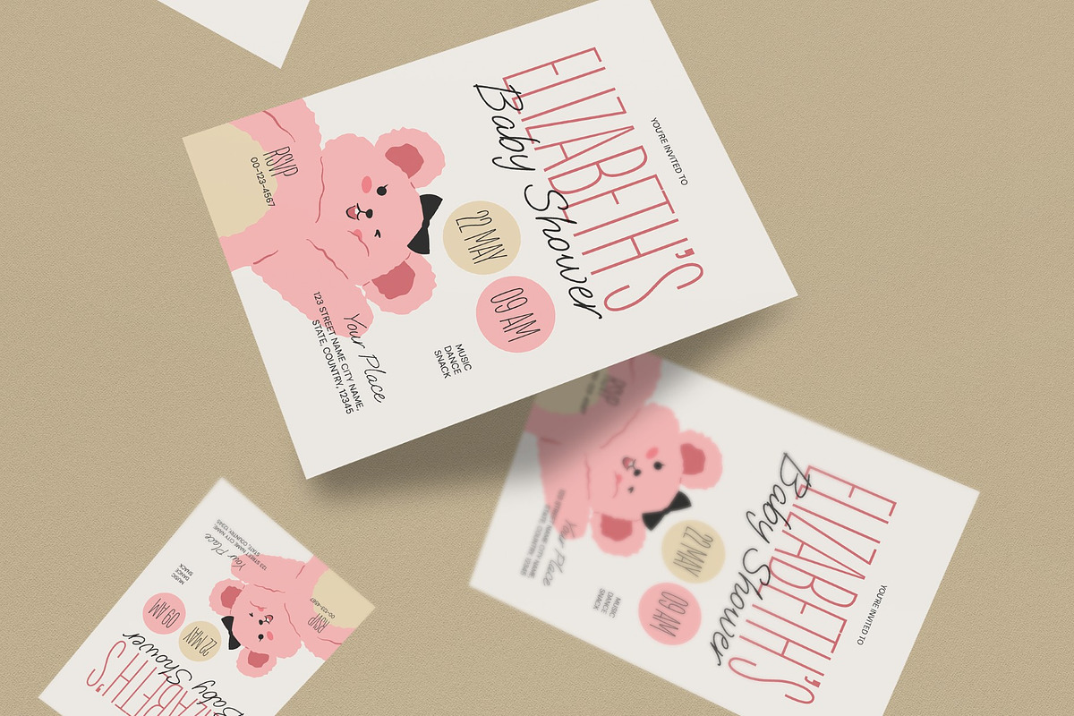 Baby Shower Invitation, an Invitation Template by graphicook (Photo 2 of 3)