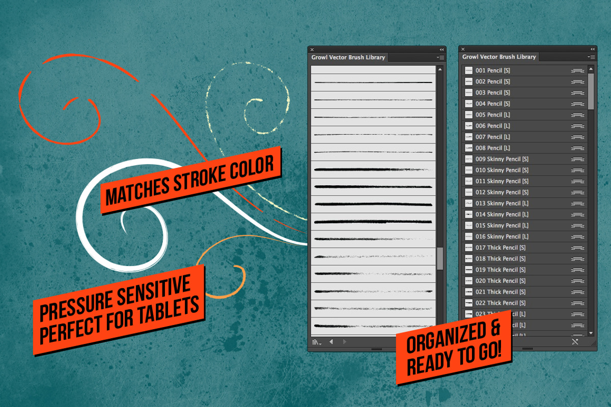 Growl Vector Brushes preview 4