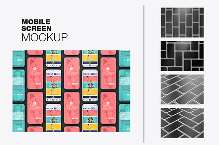 Set Mosaic Mobiles Mockup, a Product Mockup by OneVectorStock