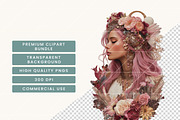 Modern Rosy Lady Clipart Bundle, a Person Illustration by BusyDaydesign (Thumbnail 4 of 9)