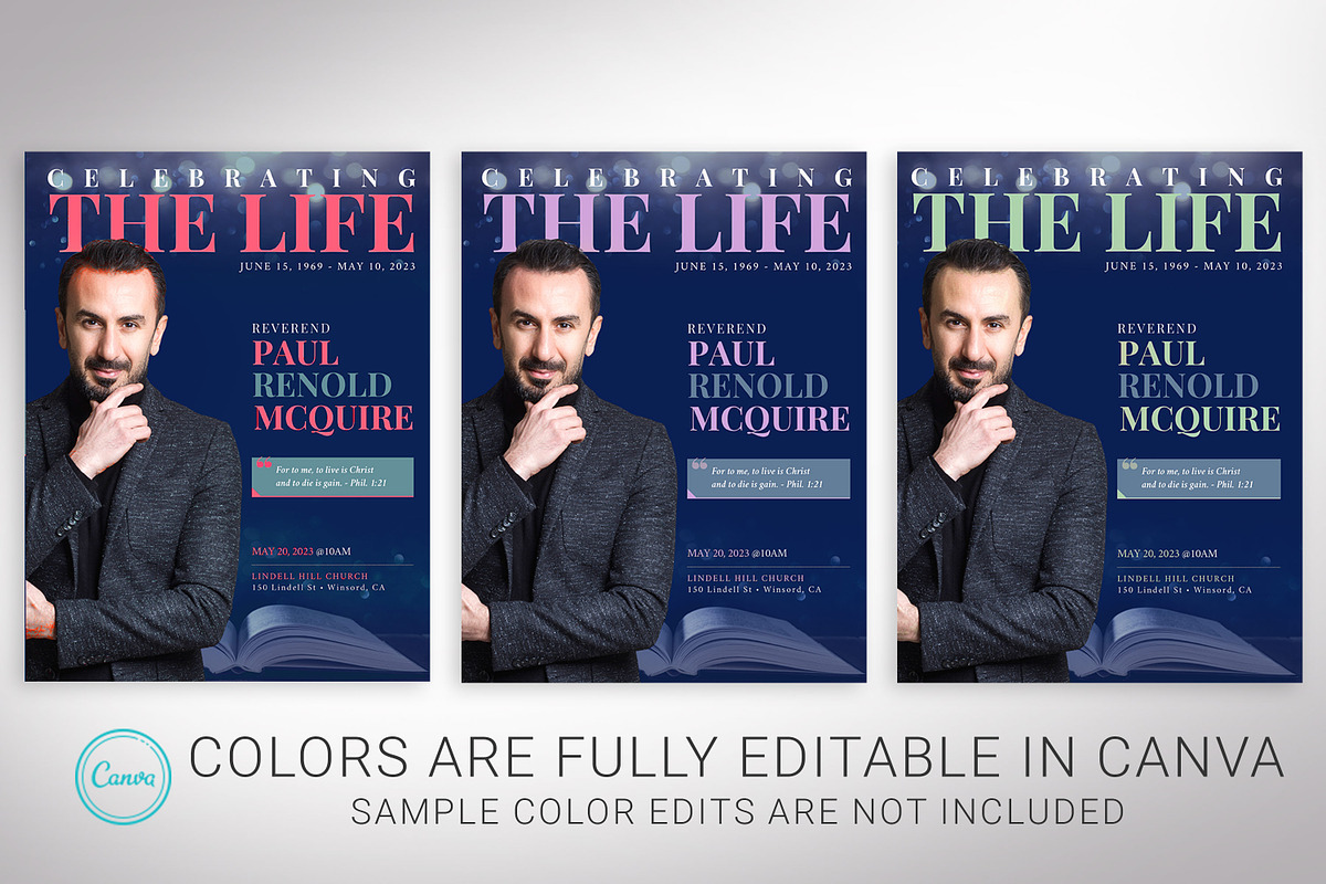 Blue Life Tabloid Funeral Program, a Brochure Template by Godserv Designs (Photo 7 of 11)