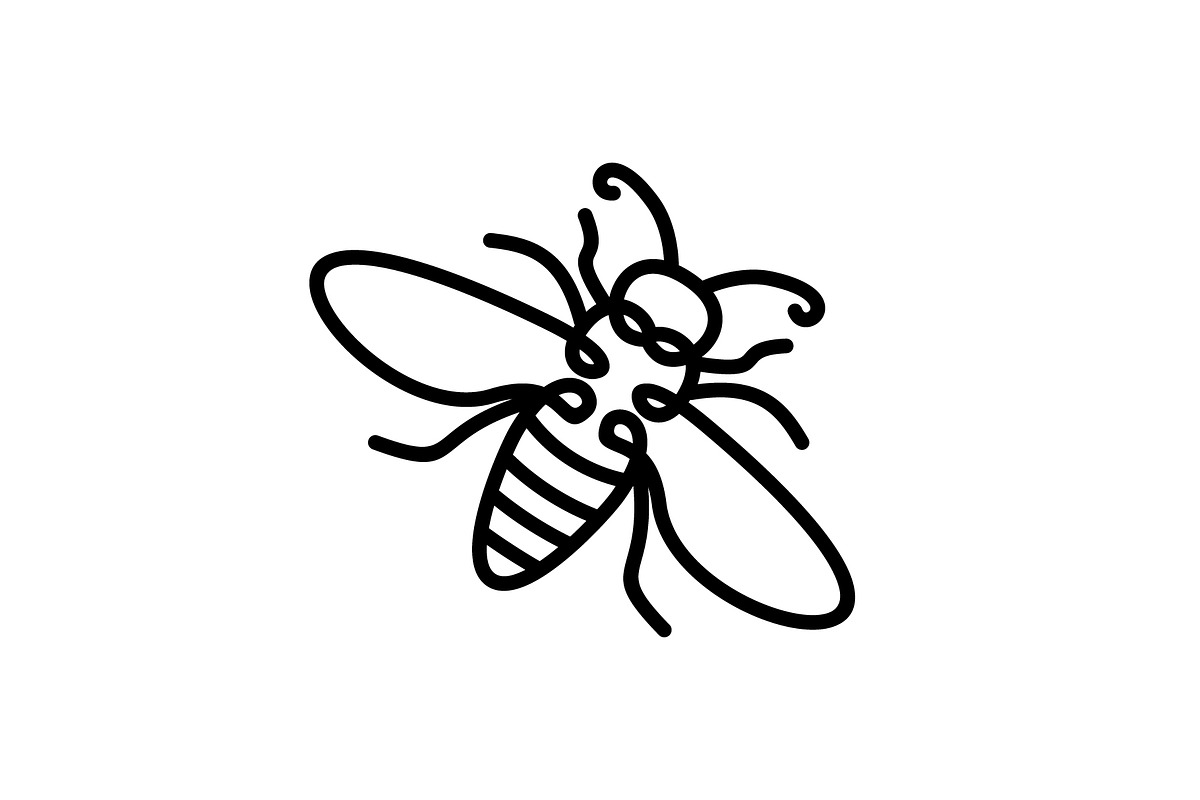 Honeybee line art illustration, a Branding & Logo Template by Atlantis X Nurman Arbai (Photo 2 of 2)