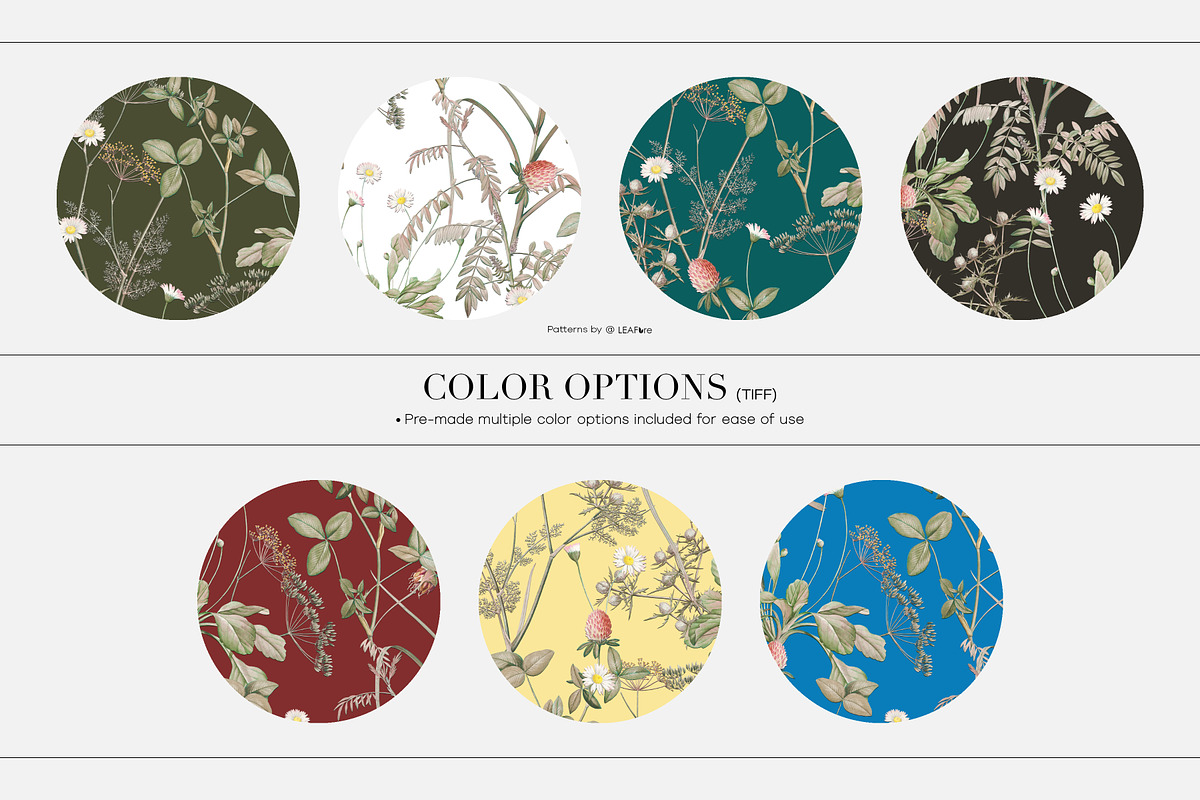 Meadow Bounty Botanical Prints, a Pattern Graphic by LEAFure (Photo 2 of 8)