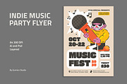 Indie Music Party Flyer, a Flyer Template by Gumico Studio. (Thumbnail 1 of 3)