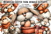 Whimsical Easter Farm Animals Clipar, an Illustration by CreationArt (Thumbnail 1 of 6)