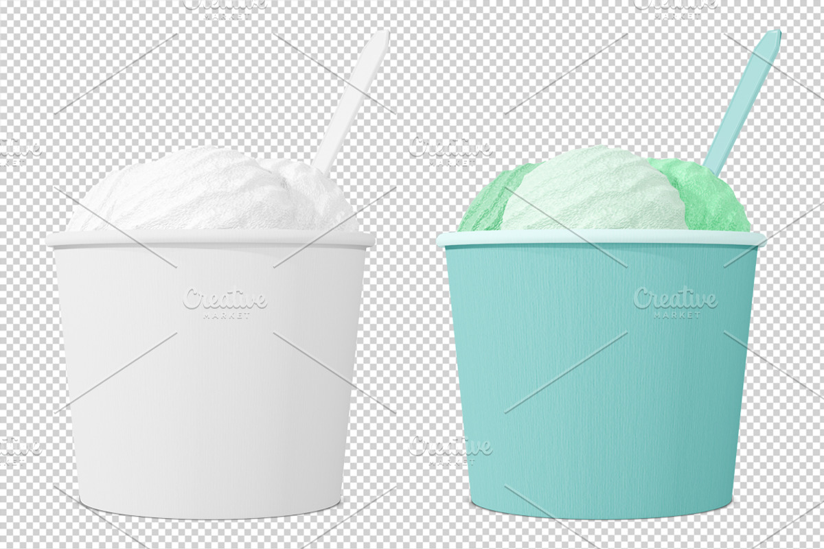 Ice cream cup mockup, a Cups & Container Mockup by NatalyaZelenova (Photo 3 of 5)