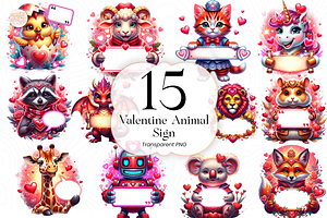 Valentine Animal Sign PNG Clipart, an Animal Illustration by KennedyStudio
