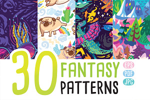 30 Fantasy Seamless Patterns