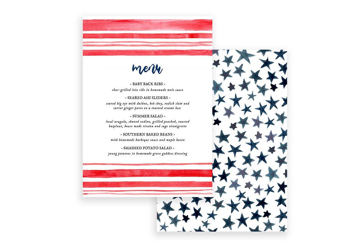 4th Of July Menu Graphics Pack, a Graphic by Nightingale Handmade (Photo 3 of 4)