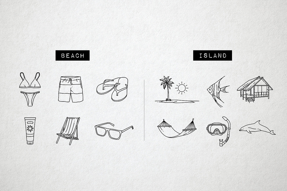 60 Summer Icons, Beach Icons Holiday, an Icon by Hatch Design Workshop (Photo 4 of 10)