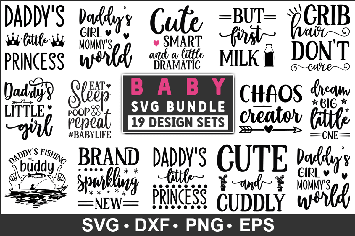 Baby Quotes SVG bundle, New Born, an Illustration by Designvipe (Photo 1 of 4)