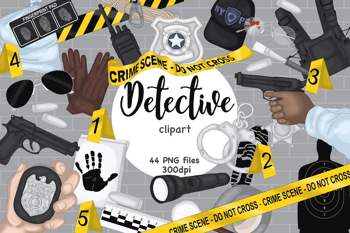 Detective Clipart, an Object Illustration by GlamArtZhanna (Photo 1 of 3)