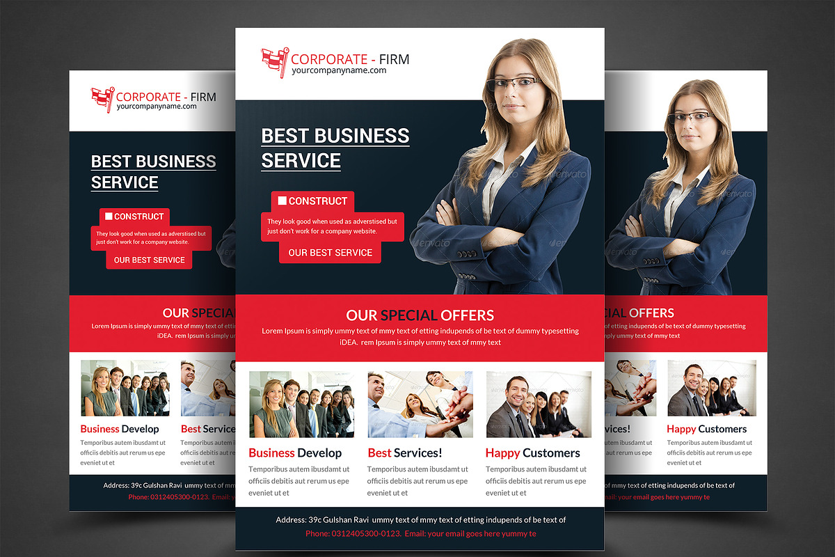 Corporate Business Flyer Template, a Flyer Template by AfzaalGraphics (Photo 1 of 4)