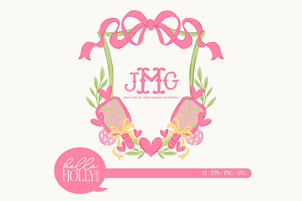 Pickleball Crest - Pink & Green
