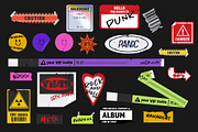 The punk stickers set with texture, a Texture Illustration by Debar's Shop (Thumbnail 2 of 7)
