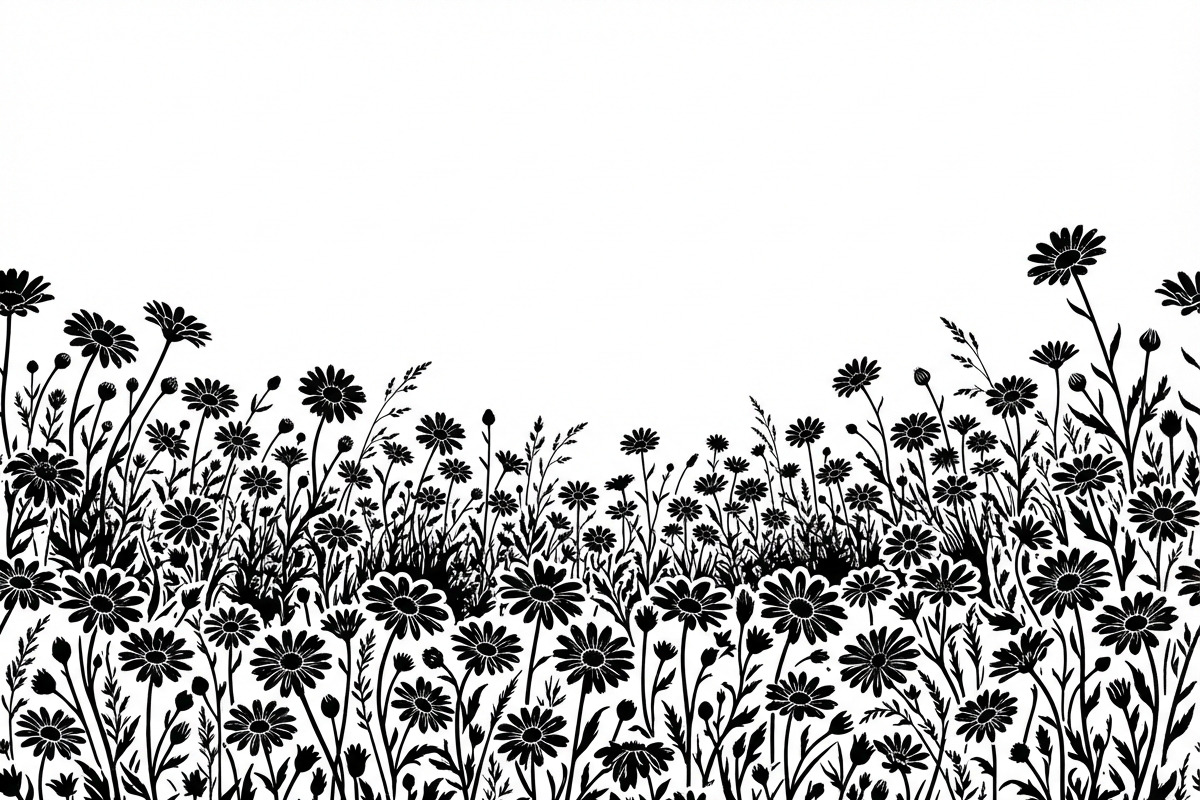 60 Daisy Flower Field Silhouette, a Seasonal Illustration by Amazin_art (Photo 8 of 35)