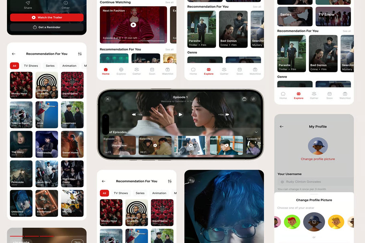 Cinemate - Movie Mobile App UI KIT, an UI Kit Template by Lumina_ui_ux202 (Photo 3 of 7)