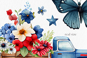 Fourth of July Watercolor Clipart, an Object Graphic by MyLittleMeow (Thumbnail 6 of 7)