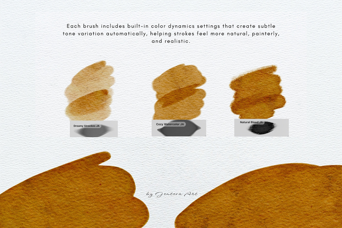 15 Procreate Watercolor Brushes, a Brush Add-On by Jenteva Art (Photo 4 of 13)