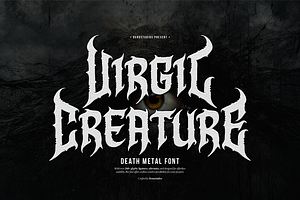 Virgil Creature | Death Metal Font, a Blackletter Font by Denustudios