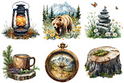 Watercolor Summer Mountain Clipart, an Illustration by Craft Nest (Thumbnail 5 of 6)