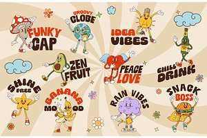 Vintage Y2K groovy characters, an Object Illustration by Buch&Bee