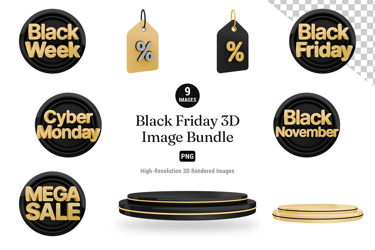Black Friday Image Bundle 3D Render, a Business Photo by jessicamdesign (Photo 1 of 2)