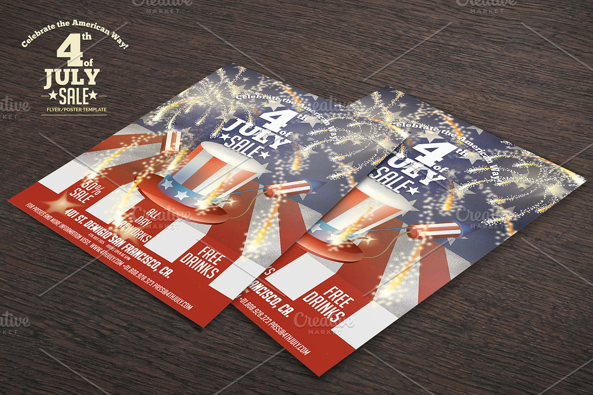 4th JULY USA Poster/Flyer Template, a Flyer Template by IB (Photo 3 of 4)